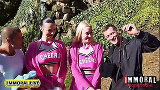 Massive Ass Sorority Sluts Lady Gang & Vera Jarw & Monster Cock Jock Haze Their Teacher In Wild Threesome