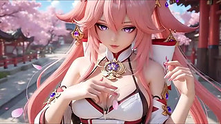 Yae Miko Nude Tease Compilation From Sexy Underwear to Big Breast Exposure Genshin Impact Hentai