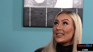 Voyeur big bust tattooed mom rubs cunt while Black guy je