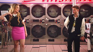 Two girls share a big dick in a steamy threesome