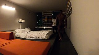 Amateur interracial web cam couple having a live sex show