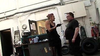 Brunette from village blowjob outdoors