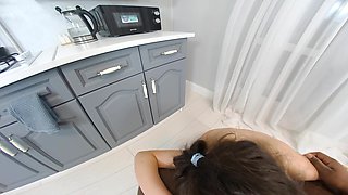 Tais Mersedes and Her Lover in VR Fuck in Her Kitchen