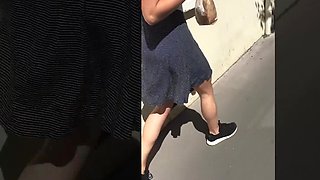 walking and flashing in the streets - sexy girlfriend leolulu