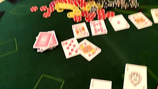Brunette with big Tits lost sex in poker
