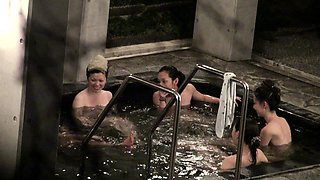 Desirable amateur Asian ladies taking a bath on hidden cam
