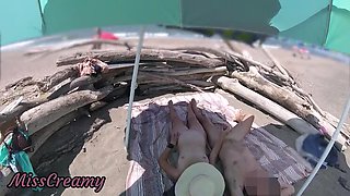 Exhibitionist Wife Gives Risky Handjob on Nudist Beach - Amateur MILF & Big Cock Public Cumshot