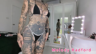 Micro Bikini and Lace G String Try on Haul Petite Goth Fitness Gym MILF Hentai Tatts Melody Radford