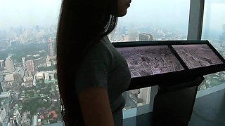 Bubble butt Asian GF day out and fucking BF once back home