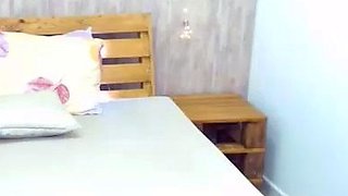 Big tit shemale jerks her long cock