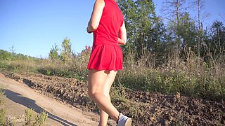 Ambling, girls in thongs, panties upskirt