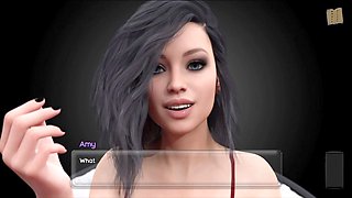 Visual novel, hot brunette, amateur