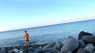Monika Fox Swims Naked In Sea