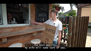 HUNT4K. Little pussy is leaking in the heat... Kiosk sex ft. Denis Marti: Porn