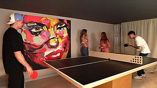 My Friend Watches Me Fuck His Girlfriend After Losing Bet - Sara Blonde & Ambar Prada Threesome