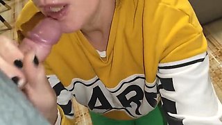 Winonna8's Horny StepMom Gives Sloppy Blowjob and Swallows Every Drop
