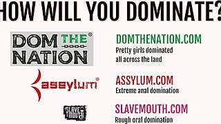 Mouth fucked submissive in BDSM threesome