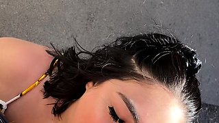 Blowjob cumshot whore gargles pov bukkake fetish cum