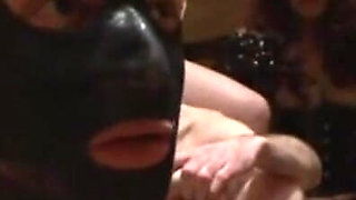 Humiliating fingering big dildo penetrated in guy ass