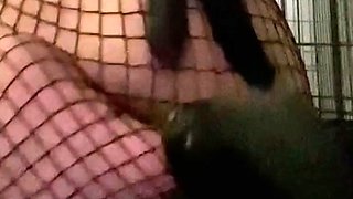 Large amateur cam woman uses two of her toys to masturbate