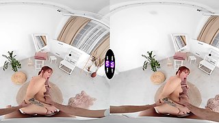 Redheaded teens Lilly Mays in VR