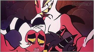 Helluva Boss 3some Blitzo X Moxxie X Millie Mmf With Car Toon