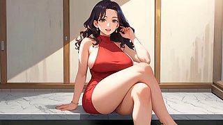 Internal ejaculation, big tits, animated
