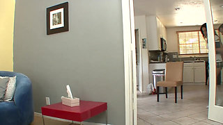 Teen sucks a mature cock instead of studying