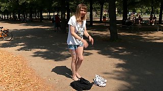 Daring Nude Exposure in the Heart of the City