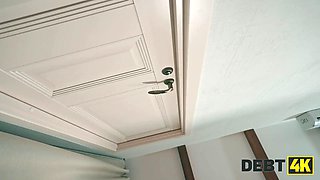 Debt4k. russian dark haired with petite Natural Tits was caught fellating cigarettes in her room and punished for that