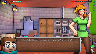 Alex Sucks Steve Through a Gloryhole! Sloppy Blowjob HornyCraft Minecraft Parody