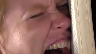 Hot lesbian action in the library with strapon