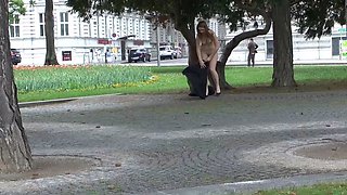 Amateur french guy public jerking