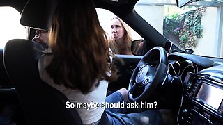 Monika Fox And Bella Mur After Party Fucking In Car
