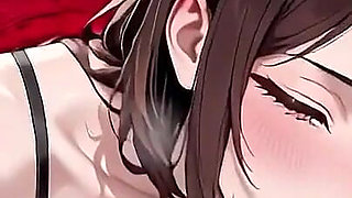 This Brunette Anime Babe in Sexy Red Outfit Goes Insane All Night