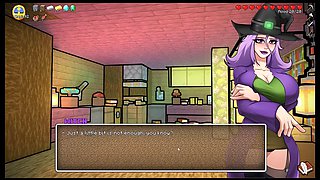 Anime babe gives a steamy blowjob in this Minecraft parody game