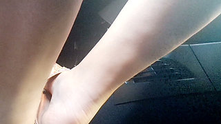 Heavy Traffic Pedal Pumping in Boho Slides: Low-cut Ethnic Dress POV