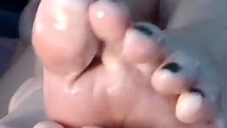 Topless Toe Fetish Tease