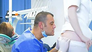 Big ass nurse with perky boobs pussyfucked by dentist