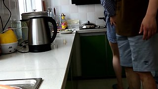Pervert Chinese wife spanked in kitchen
