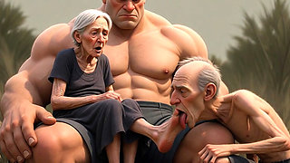 Pathetic Cuckold Licks His Wife's Toes While She's in Bull's Arms - Foot Worship Humiliation