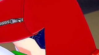 Asuka and Rei Lesbian Scissoring Topless - Neon Genesis Evangelion Hentai Parody