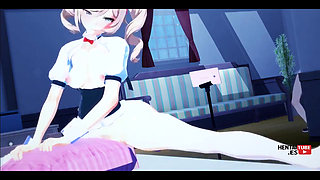 Genshin Impact Hentai -barbara Films Herself Using a Dildo While Lumine Watches Her Secretly and Masturbates