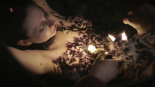 A Naked Witch in a Cage Gets to Feel Ice-cold Water and Hot Wax