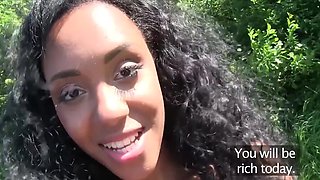 Ebony stunner gets fucked in POV in an outdoor video